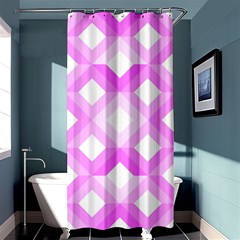 Geometric Chevrons Angles Pink Shower Curtain 36  X 72  (stall) 