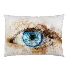 Eye Blue Girl Art Abstract Pillow Case