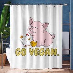 Go Vegan - Cute Pig And Chicken Shower Curtain 60  X 72  (medium) 
