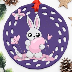 Easter Bunny  Round Filigree Ornament (two Sides)
