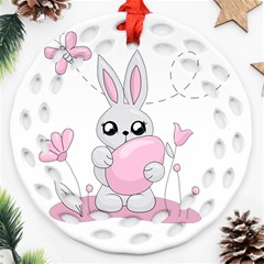 Easter Bunny  Round Filigree Ornament (two Sides)