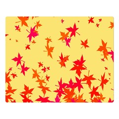 Leaves Autumn Maple Drop Listopad Double Sided Flano Blanket (large) 