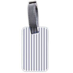 Mattress Ticking Wide Striped Pattern In Usa Flag Blue And White Luggage Tags (two Sides)