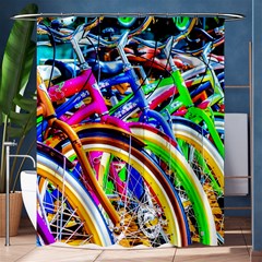 Colorful Bicycles In A Row Shower Curtain 60  X 72  (medium) 