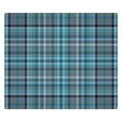 Teal Plaid Double Sided Flano Blanket (small) 