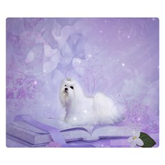Cute Little Maltese, Soft Colors Double Sided Flano Blanket (small) 