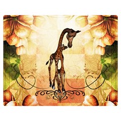 Cute Giraffe Mum With Funny Giraffe Baby Double Sided Flano Blanket (medium) 