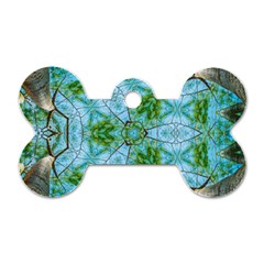 Forest Kaleidoscope Pattern Dog Tag Bone (one Side)