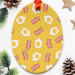 Bacon And Egg Pop Art Pattern Ornament (oval)