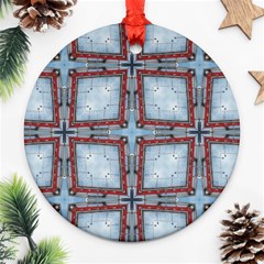 Pattern Cross Geometric Shape Round Ornament (two Sides)