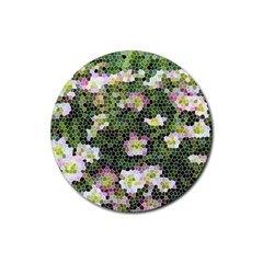 Mosaic Structure Pattern Background Rubber Coaster (round) 