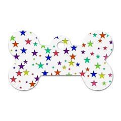 Star Random Background Scattered Dog Tag Bone (one Side)