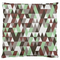 Coco Mint Triangles Large Cushion Case (two Sides)