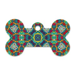 Farbenpracht Kaleidoscope Art Dog Tag Bone (one Side)