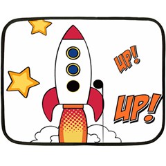 Rocket Cartoon Fleece Blanket (mini)