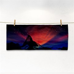 Matterhorn Switzerland Fantasy Aurora Hand Towel