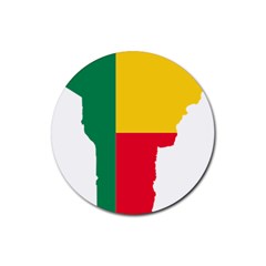 Benin Africa Borders Country Flag Rubber Coaster (round) 