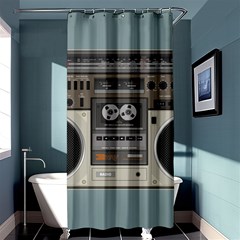 Radio Cassette Speaker Sound Audio Shower Curtain 36  X 72  (stall) 