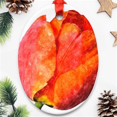 Spring Tulip Red Watercolor Aquarel Ornament (oval)