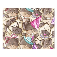 Hand Drawn Animal Pattern Dog Illustration Double Sided Flano Blanket (large) 