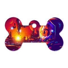 Far Future Human Colonization Dog Tag Bone (one Side)