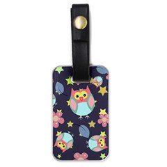 Owl Stars Pattern Background Luggage Tag (one Side)