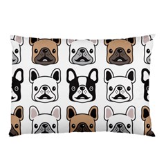 Dog French Bulldog Seamless Pattern Face Head Pillow Case (two Sides)
