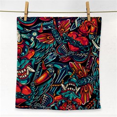 Vintage Tattoos Colorful Seamless Pattern Face Towel