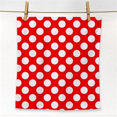 Large White Polka Dots Pattern, Retro Style, Pinup Pattern Face Towel