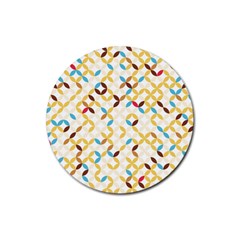 Tekstura-seamless-retro-pattern Rubber Coaster (round) 
