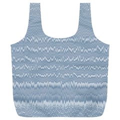 Boho Faded Blue Stripes Full Print Recycle Bag (xxxl)