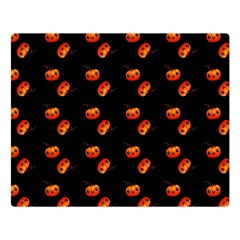 Kawaii Pumpkin Black Double Sided Flano Blanket (large) 