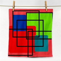 Colorful Rectangle Boxes Face Towel