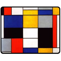 Composition A By Piet Mondrian Fleece Blanket (medium) 