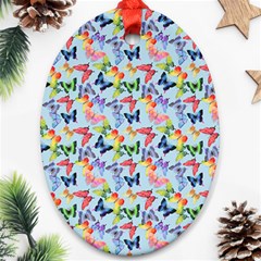 Beautiful Bright Butterflies Are Flying Ornament (oval)