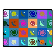 Space-pattern Multicolour Fleece Blanket (small)