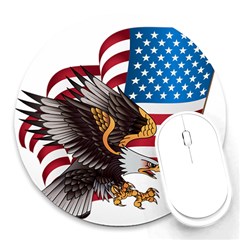 American-eagle- Clip-art Round Mousepads