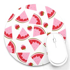 Pink Watermeloon Round Mousepads
