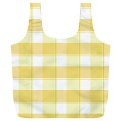 White And Yellow Plaids Full Print Recycle Bag (xxxl)