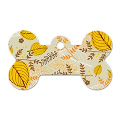 Leaf Leaves Flower Background Wallpaper Dog Tag Bone (one Side)