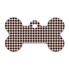 Purple Black Small Plaids Dog Tag Bone (one Side)