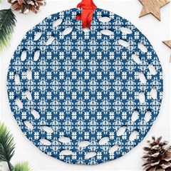 Floral-001 Round Filigree Ornament (two Sides)