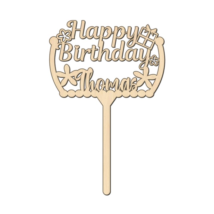 Personalized Birthday Cake topper Wood Ornament