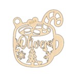 Personalized Christmas Hot drink Wood Ornament Front