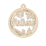 Personalized Decor Xmas Bubble Wood Ornament Front