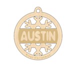 Personalized Big Snowflake Xmas Bubble Wood Ornament Front