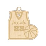 Personalized Basketball Jersey Wood Ornament Front