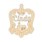 Personalized Name Angel Church Wood Ornament Front