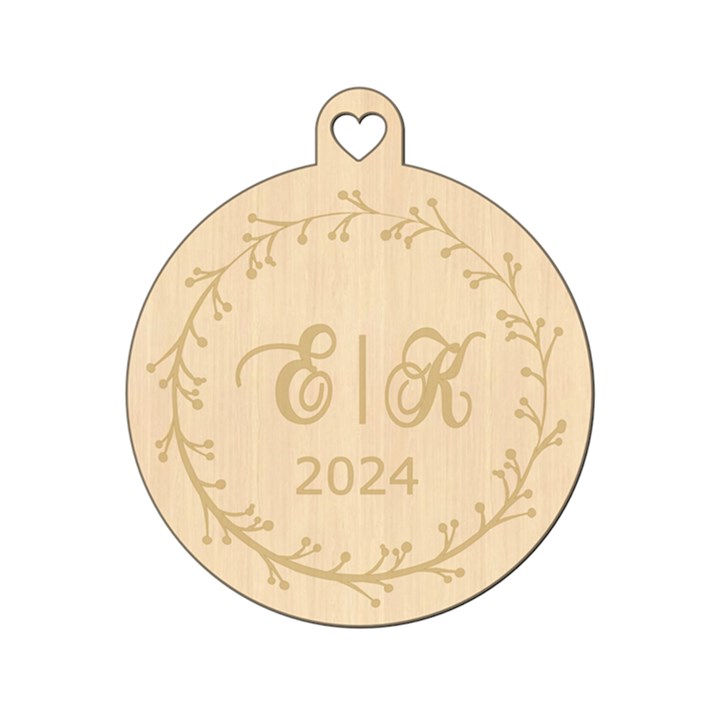 Personalized Wedding Flowers Wood Ornament