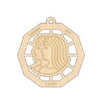 Personalized Zodiac Symbols Gemini Wood Ornament Front